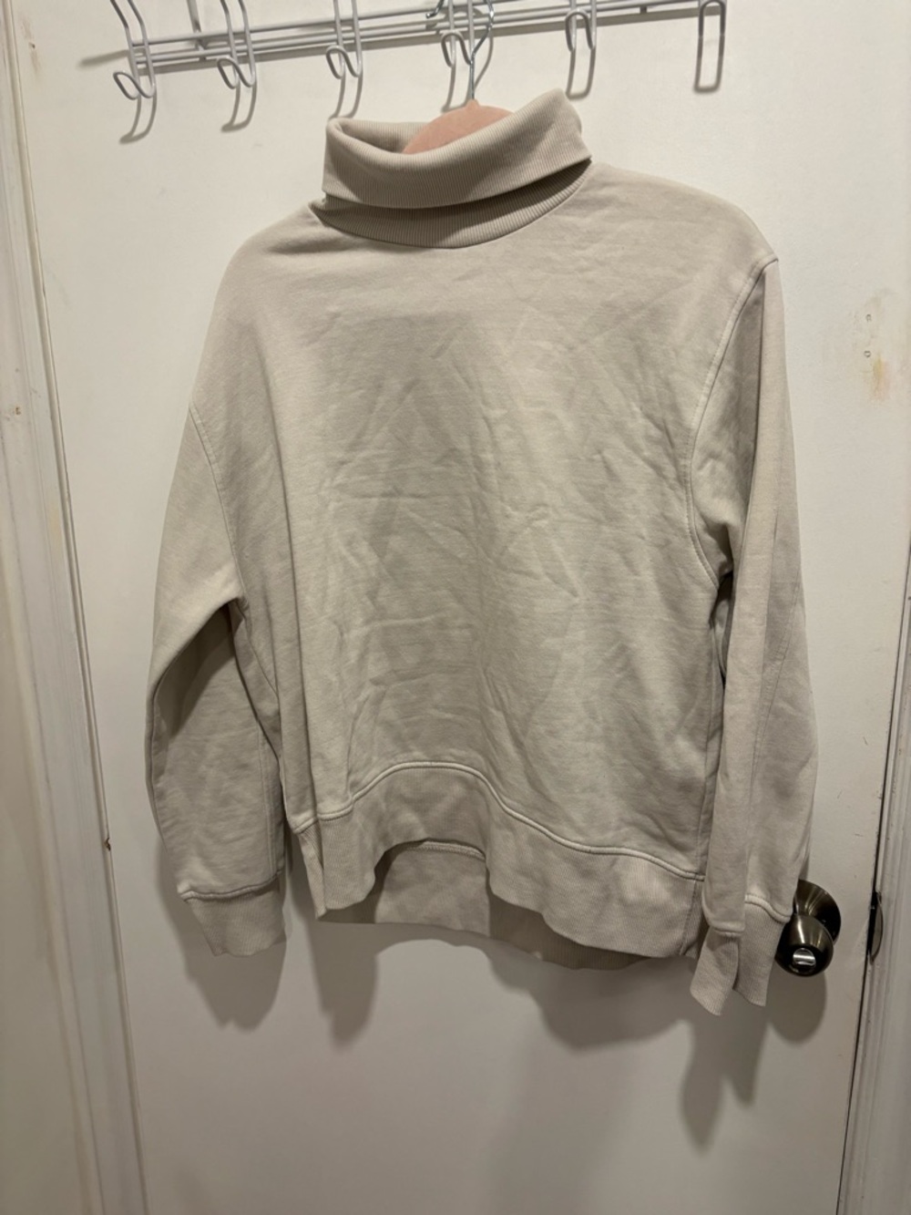 Zara unisex Turtleneck Sweatshirt in Light Cream
